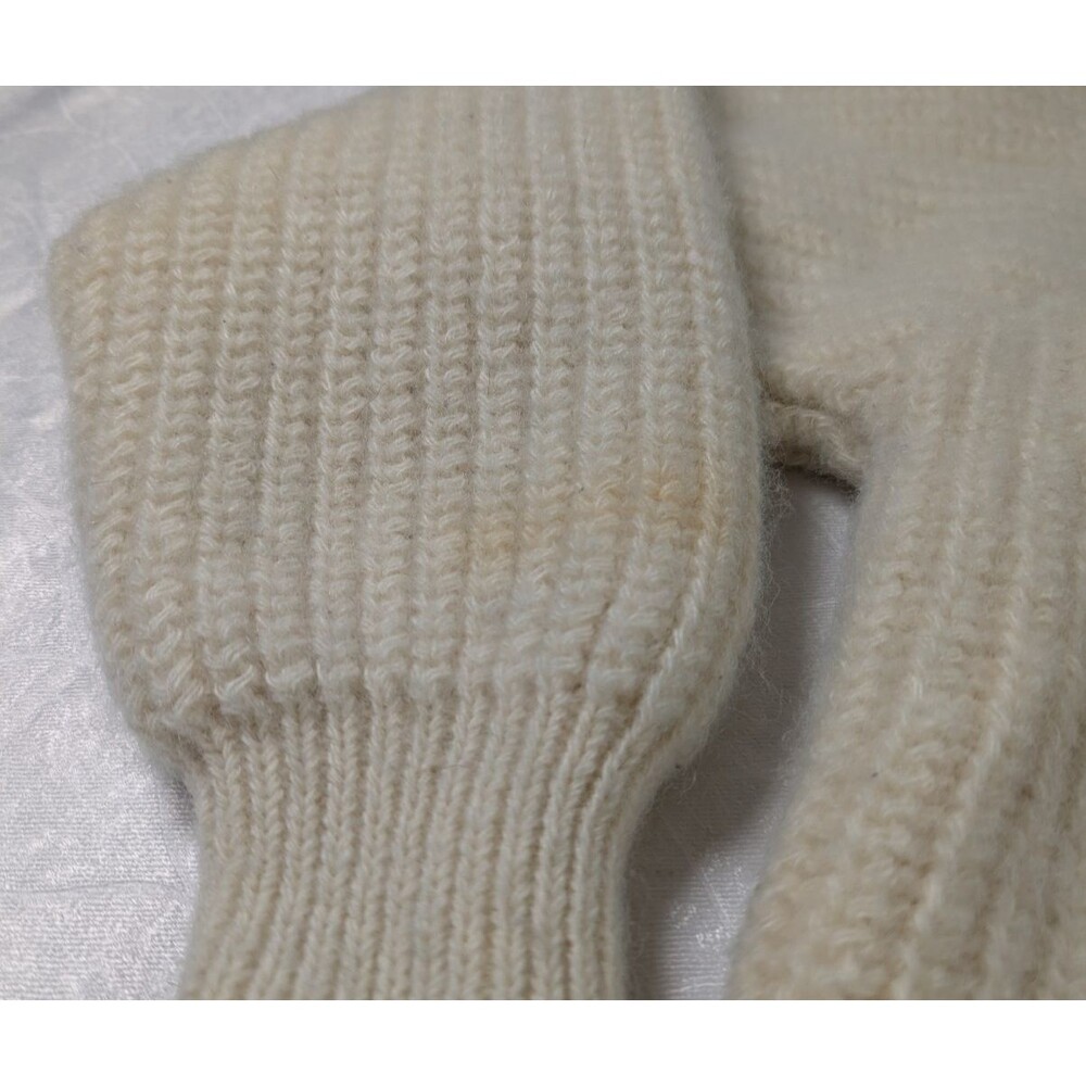Vintage Jumbuk Wools Australia Pure New Wool Sweater M Cream Rib Knit - Picture 8 of 9